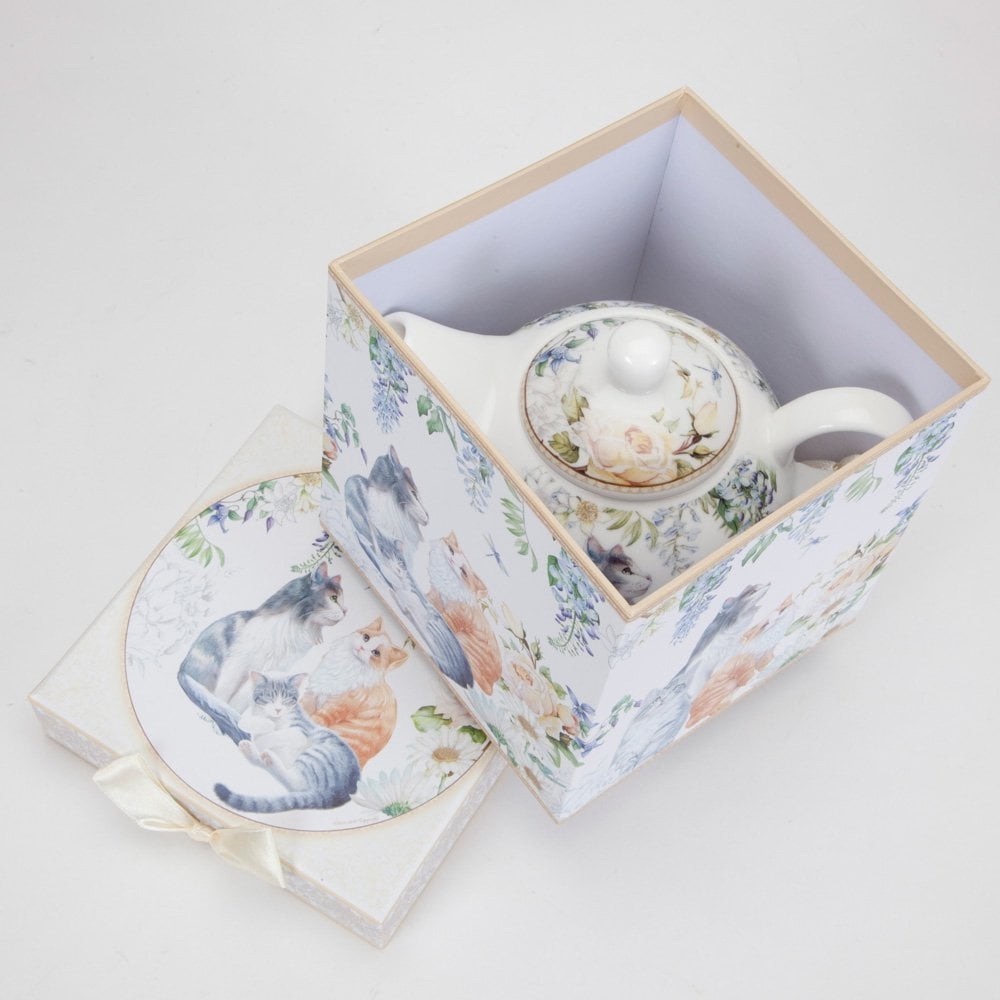 NEW Bits and Pieces Porcelain Adorable Single Serving Kitty Tea Set. - Picture 7 of 7